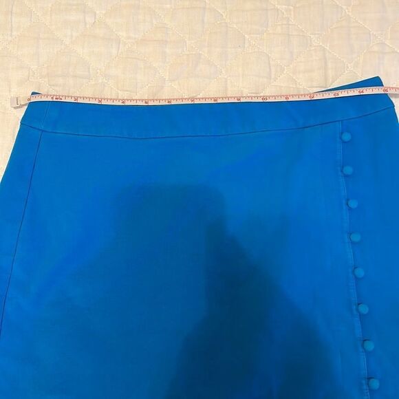 NWOT Loft Bright Blue Size Button Down Skirt Size 6 - Picture 7 of 13